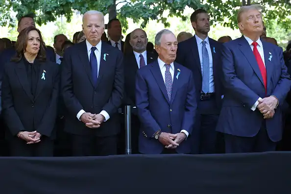 President Biden Next to Kamala Harris and Donald Trump