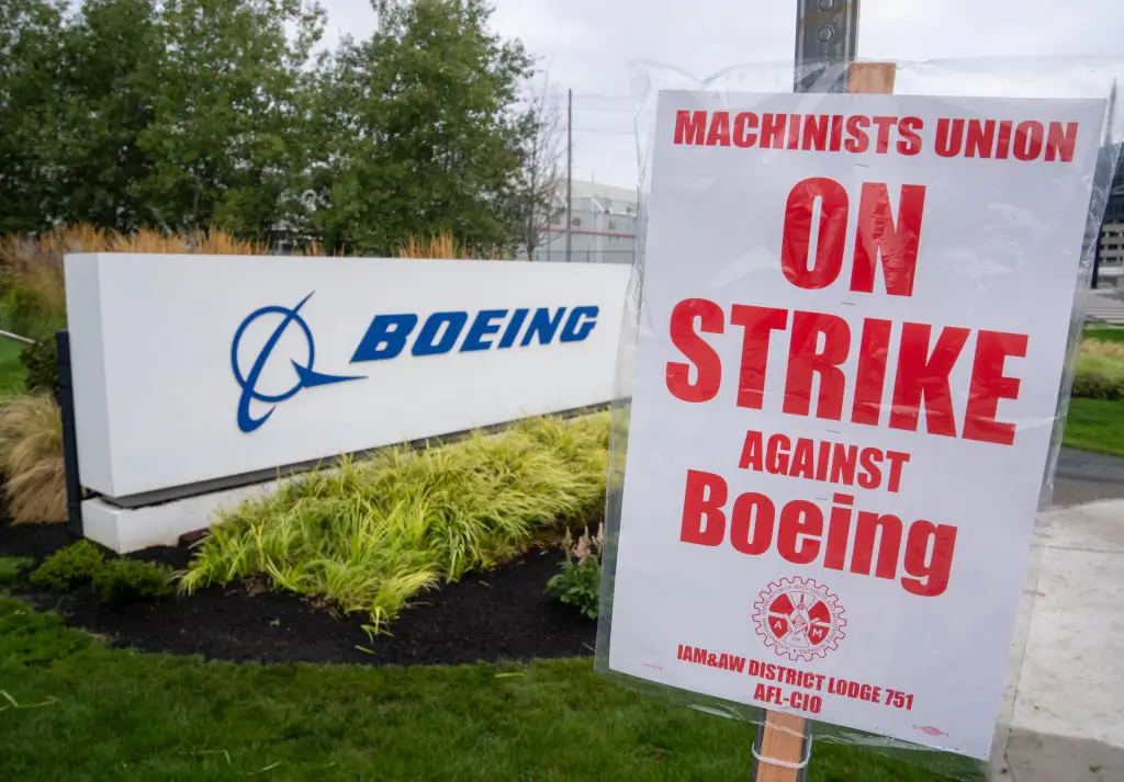 Boeing Plans to Layoff Over 2,000 Washington Workers 5 Days Before Christmas Boeing Airlines Sign with Workers Strike Sign